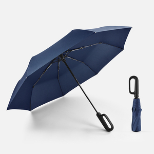 23 inch 8 tấm ba gấp du lịch nhỏ gọn tự động mở và đóng ô với khóa xử lý - Product Image 3