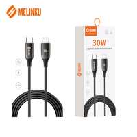 Câble de charge rapide Melinku 1,2 mètre PD 30W en alliage de zinc et silicone pour iPhone 14 13 12 Type-C