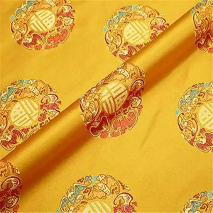 В наличии дышащий материал, китайский узор, удачи, популярная дешевая ткань из жаккардовой парчи, полиэфирная ткань для постельных принадлежностей - Product Image 2