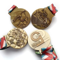 Médaille de récompense en or 3D antique conçue sur mesure en alliage de zinc Marathon Running Medallion Iron Souvenir Style Crystal Medal Trophées
