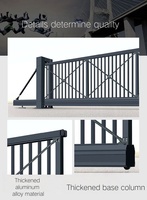 Puerta Corredera de Suspensión de Aleación de Aluminio sin Rieles, Puerta de Entrada Industrial Automática Personalizada