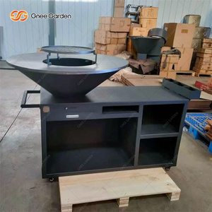 Modern Steel Charcoal <b>BBQ</b> <b>Grill</b> with Trolley Storage Cabinet Matte Finish Outdoor <b>Grill</b> - Product Image 4