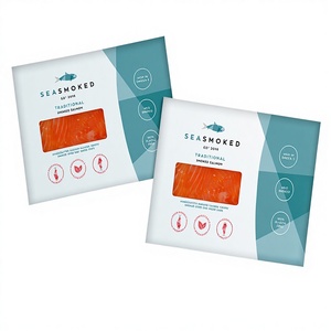Manchon d'emballage en papier kraft recyclable et écologique imprimé sur mesure pour saumon <span class=keywords><strong>fumé</strong></span> surgelé - Product Image 3