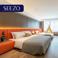 Maßgefertigtes Luxus 5-Sterne-Hotel Schlafzimmer-Möbelset Modernes Holzpaneel Kingsize-Bett Komplettes Matratzenset