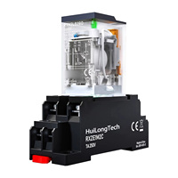 Relais intermédiaire RXM 8 broches DPDT - Bouton de test Indicateur LED 2NO 2NC Contrôle industriel RXM2AB2B7 24VDC 12A Relais
