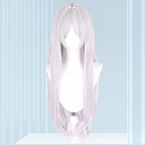 Perruque de cosplay Frieren <span class=keywords><strong>Sousou</strong></span> No Frieren, longue et droite, couleur lavande clair, en fibre synthétique résistante à la chaleur, pour costume d'anime, sans dentelle, style manga - Product Image 6