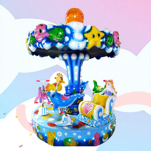 Carrusel Clásico, Divertido, Atractivo, Duradero, de Alta Calidad, Familiar, Colorido, de Fibra de Vidrio, con 6 Asientos, para Centro Comercial - Product Image 1
