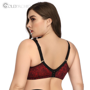 <span class=keywords><strong>Sujetador</strong></span> de Nailon <span class=keywords><strong>sin</strong></span> Relleno con Tres Hileras de Broches y Estampado para Mujeres de Talla Grande - Product Image 2