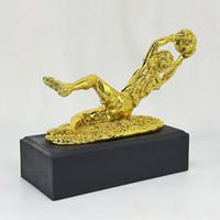 Trophée personnalisé gravé pour événements sportifs et salons professionnels, figurine de gardien de but en résine