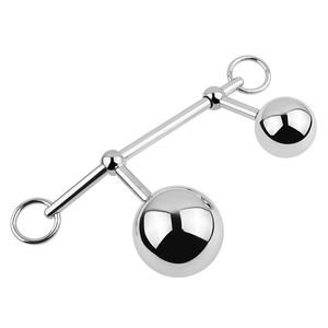 DK fábrica New <span class=keywords><strong>Anal</strong></span> Beads Aço Inoxidável Butt Hook Double Hole Insert <span class=keywords><strong>Sex</strong></span> <span class=keywords><strong>Toy</strong></span> Removível Dois Tamanho Bolas Para Feminino Masculino - Product Image 1