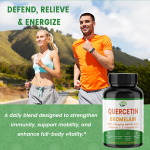 Cápsulas de Quercetina con Bromelina, Vitamina C, Vitamina D3 y Zinc de Marca Privada OEM, Suplemento para Hombres y Mujeres, Refuerzo Inmunológico - Product Image 3