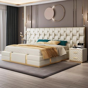 Super Size <strong>Led</strong> Light Luxury Bed Modern <strong>Bedroom</strong> Furniture <strong>Set</strong> Luxury Double Bed Home American Style Solid Wood Bed <strong>Bedroom</strong> - Product Image 1