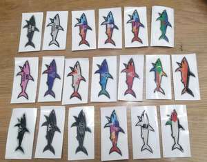 Nuevo Adhesivo Decorativo Ecológico de PVC 3D con Diseño de Tiburón, Impermeable, Impresión UV, Laminado Mate, para Decoración de Cajas de Regalo, Moda de Julio - Product Image 4