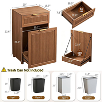 Poubelle escamotable en bois pour armoire, support de poubelle dissimulé, panier à linge, poubelle autoportante pour cuisine