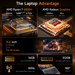 Portátiles AMD R7 baratos para juegos Radeon <span class=keywords><strong>Graphics</strong></span> Laptop 16GB DDR5 Dual RAM SSD 2,5 K FHD portátiles nuevos portátiles 1 Tb SSD - Product Image 6