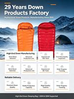 Sac de couchage en nylon avec 90% de duvet d'oie blanc pour adultes, idéal pour le camping en plein air par temps froid, portable, chaud, léger et ultraléger pour l'hiver