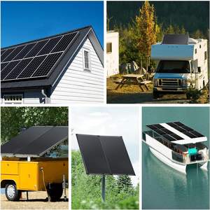Pannelli Solari in Vetro Nero 10W 25W 50W Resistenti alle Intemperie Mono Rigidi 12V 18V 24V per Tetto Camper Marino Rimorchio - Product Image 5