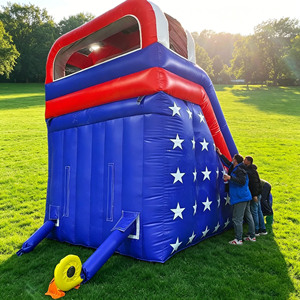 Toboggan aquatique gonflable patriotique de qualité commerciale, double piste, géant, à motifs <span class=keywords><strong>étoiles</strong></span> et rayures, pour événements du 4 juillet, en PVC conforme EN14960 - Product Image 5