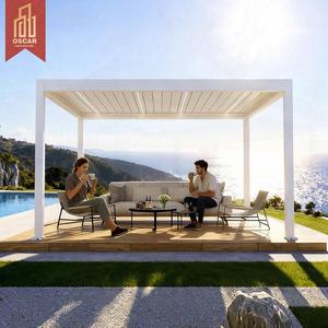 루브르 지붕 태양광 발전 야외 파티오 알루미늄 차양 구조물 (자외선 차단 및 에너지 생성용 퍼골라) - Product Image 1