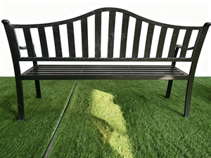 <span class=keywords><strong>Banc</strong></span> de parc en aluminium moulé au design moderne, mobilier de jardin d'extérieur pour utilisation en terrasse, style métallique avec <span class=keywords><strong>panneau</strong></span> en bois - Product Image 4