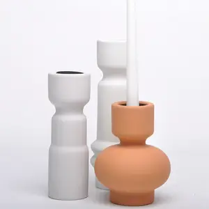 Tall Candle Holder European Style Matte Home Decoration Candlestick White Candle Stick Tall Candle Holder For Wedding