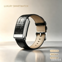 Bracelet de montre intelligente en cuir véritable fait main de luxe pour Whoop 5.0, réglable, texture crocodile, étanche, durable, 24 cm, remplacement
