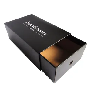 Caixas dobráveis magnéticas pretas do cartão do personalizado com embalagem do logotipo