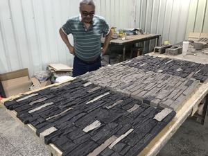 Blanco PU Luz Cultural Fósil Poliuretano Piedra artificial Seta Piel Simulación PU Piedra - Product Image 3