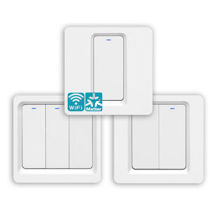 Interrupteur mural intelligent Wi-Fi Matter EU 1, 2 ou 3 gangs MT-SW-1021, nécessitant une borne neutre, avec grand bouton, compatible SmartThings et HomeKit - Product Image 1