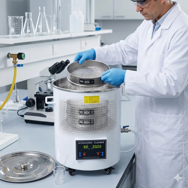 Cylinder Test Sieve Ultrasonic Cleaner