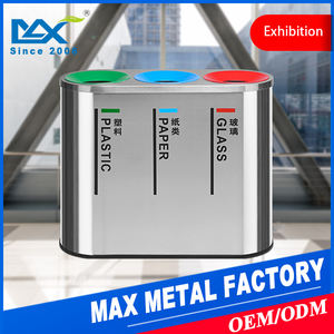 Venta al por mayor de la fábrica oval 2/3/<span class=keywords><strong>4</strong></span> compartimento de <span class=keywords><strong>basura</strong></span> de acero inoxidable de papelera de <span class=keywords><strong>reciclaje</strong></span> para Centro Comercial - Product Image 6