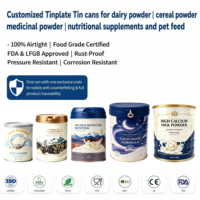 Boîte en fer blanc personnalisée de haute qualité, étanche, 700g 800g, pour poudre, qualité alimentaire, pour préparation infantile, avec logo personnalisé