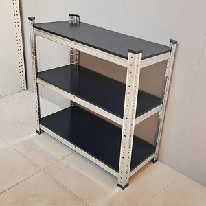 Multilayer Plug-In Shelving 3 Layer Metal Powder Coated Black Adjustable Floor Standing Storage Rack - Product Image 1