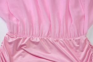 Nuovo Abito Rosa Autunnale in Chiffon, Vestito Aderente Mini Avvolgente Plissettato, Abito Camicia Skinny per Donne, Casual, Ufficio, Festa, Club, Streetwear - Product Image 6