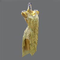 Robe de danse latine personnalisée pour femmes, costume de compétition, costume de scène professionnel, robe de danse en spandex à paillettes