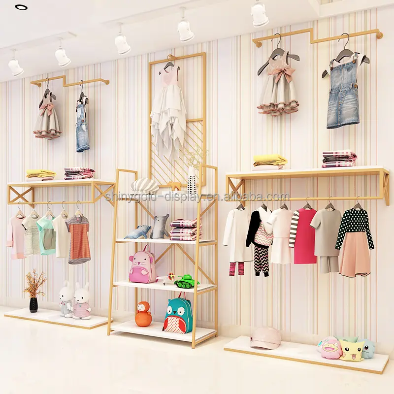 Mode Baby Kleidung Store Interior Design Benutzer definierte Kinder Kleidung Display Stand Kinder Kleider ständer für Kinder Bekleidungs geschäfte