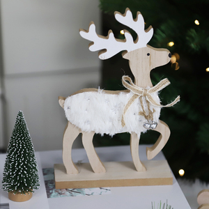 New Year Gifts <strong>Xmas</strong> <strong>Tree</strong> Ornaments Merry Christmas Rocking Horse Luxury <strong>Wooden</strong> Reindeer Factory Decorations - Product Image 4