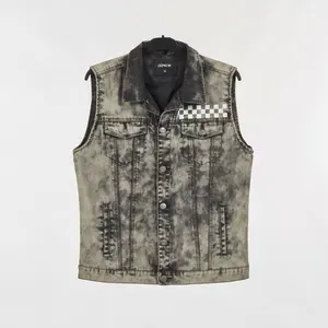 OEM 100%cotton selvage denim fabric custom printed denim jacket oversized for men vest
