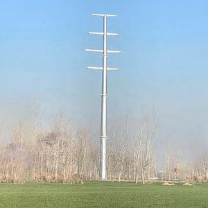 팔각형 전기 아연 도금 강철 전송 폴 30FT 40FT 오버 헤드 전원 라인 폴 타워 - Product Image 3