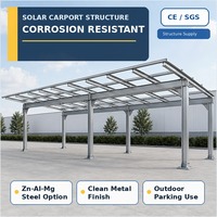 Système de montage de carport solaire Zn Al Mg, structure en acier préfabriquée pour projets de parkings commerciaux