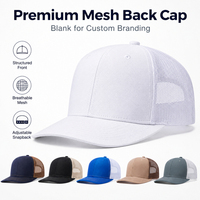 Casquette de baseball ajustable haut de gamme avec logo personnalisé en cuir, 6 panneaux, maille, style camionneur, pour entreprise