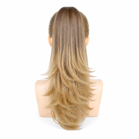 Extensions de cheveux en fibre haute température de 20 pouces, bouclées, avec cordon de serrage, postiche à clipser, pour femmes noires, I-Tip, vente en gros