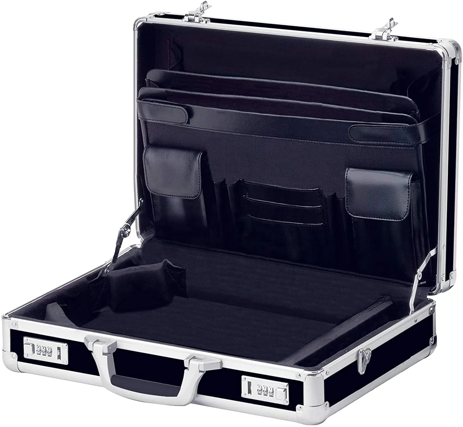 Top Sales Zilver Zwart Professionele Kwaliteit Aluminium Instrument Hard Tool Case Met Custom Foam Insert