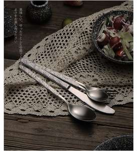 Unique Stainless Steel 304 Knife and Fork Spoon Royal Stone Pattern Handle Cutlery Silver Flatware <b>Sets</b> - Product Image 3