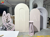 Arche de scène de mariage carrée moderne en acrylique personnalisée en usine, ensemble de toile de fond 480x220cm, arche papillon