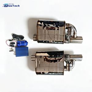 High Performance Universal Vacuum Muffler Stainless Steel Exhaust System Performance Muffler 3 Inch 2.5 Inch Oval Design <b>Polish</b> - Product Image 2