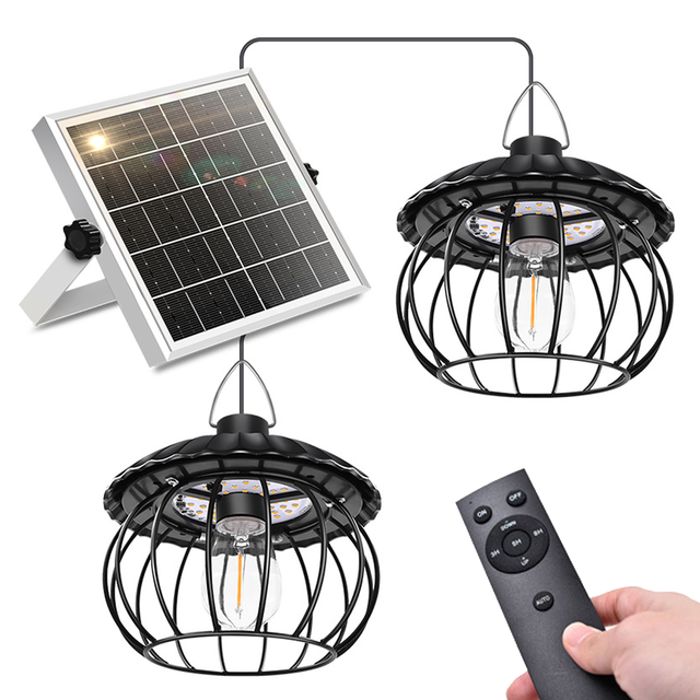 Solar Hanging Pendant Light 8800mAh Lithium Battery 8H Charging 12H Discharging Timer Solar Garden Light for Patio Corridor