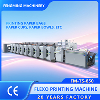 Machine d'impression et de découpe de papier flexo automatique 6 à 8 couleurs, entièrement servo-électrique, de type manchon