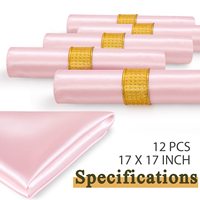 Servilletas de Tela de Satén Cuadradas Desechables Ecológicas Hechas a Mano Modernas de 50*50cm, Decoraciones Coloridas para el Hogar, Bodas y Hoteles