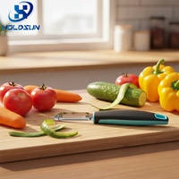 Antislip handvat, voedselveilige roestvrijstalen multifunctionele herbruikbare groente- en fruitjulienne- en schilmes voor de keuken